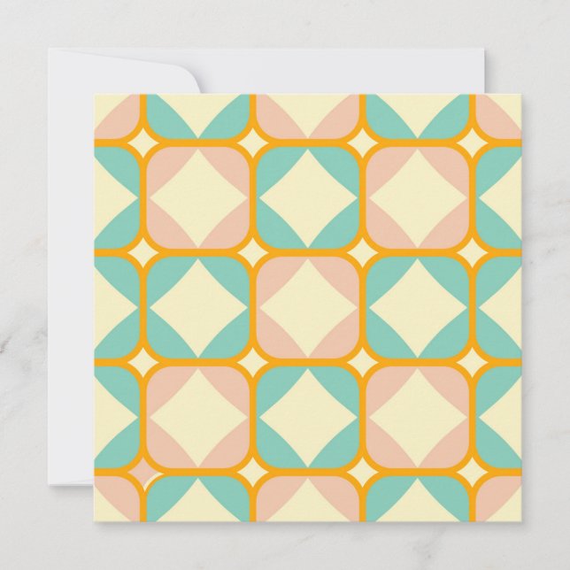 Cartão De Agradecimento Seamless retro pattern with rounded squares (Frente)
