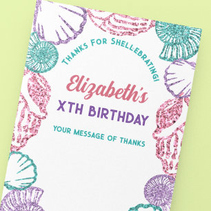 Cartão De Agradecimento Seashell Girls Birthday