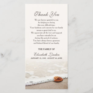 Cartão De Agradecimento Seashell no obrigado da simpatia da praia   você