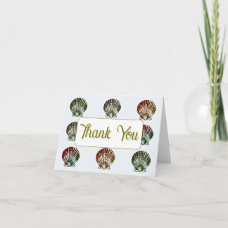 Cartão De Agradecimento Seashell Pattern Thank You Card