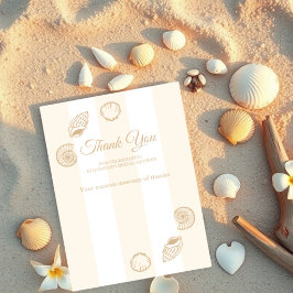 Cartão De Agradecimento Seashells & Wedding Bells Bridal Shower