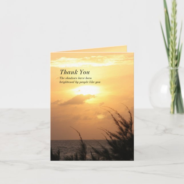 Cartão De Agradecimento Seaside Tranquil Sunset Thank-You for Sympathy (Frente)