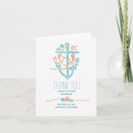 Cartão De Agradecimento Seaside wedding thank you cards