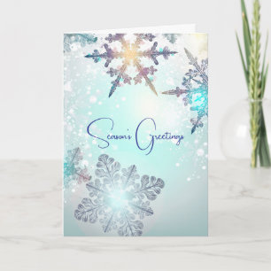 Cartão De Agradecimento Seasons Saudações Ice Blue Snowflake