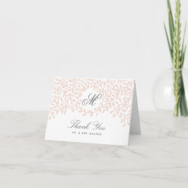 Cartão De Agradecimento Secret Garden Wedding Thank You Card - Blush
