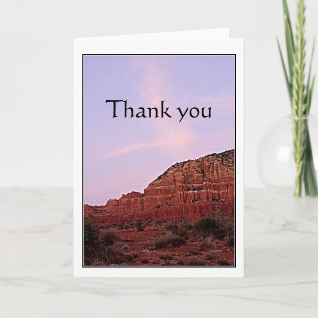 Cartão De Agradecimento Sedona Arizona red rocks, thank you (Frente)