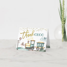 Cartão De Agradecimento Segundo aniversário De Rapaz Do Comboio Obrigado C