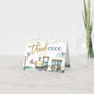 Cartão De Agradecimento Segundo aniversário De Rapaz Do Comboio Obrigado C