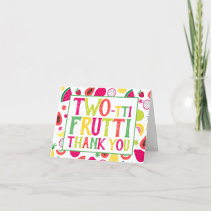 Cartão De Agradecimento segundo aniversário Duas Tti Frutti Fruta Obrigado