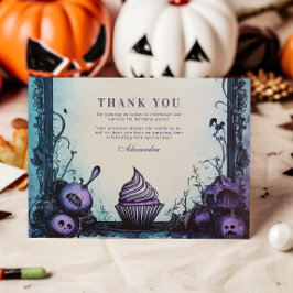 Cartão De Agradecimento Segundo aniversário Gótico Azul