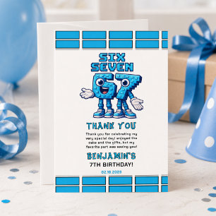 Cartão De Agradecimento Seis Sete Meme 7º Aniversário   Divertido Moderno