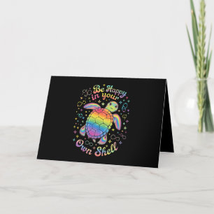 Cartão De Agradecimento Seja Feliz Em Seu Próprio Shell Rainbow Turtle Aut