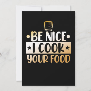 Cartão De Agradecimento Seja Legal Eu Cozinho Sua Comida Cozinha Chef Culi