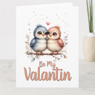 Cartão De Agradecimento Seja Meu Valentin – Lindos Pássaros de Amor Arte d