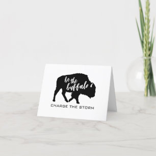 Cartão De Agradecimento Seja o Buffalo Silhouette a Carregar a Tempestade