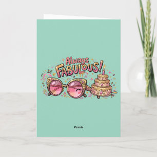 Cartão De Agradecimento Sempre Fabuloso Glitter Aniversário