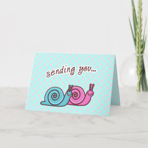 CARTÃO DE AGRADECIMENTO SENDING LOVE SPEEDO & SPAGO THE SNAILS CARD