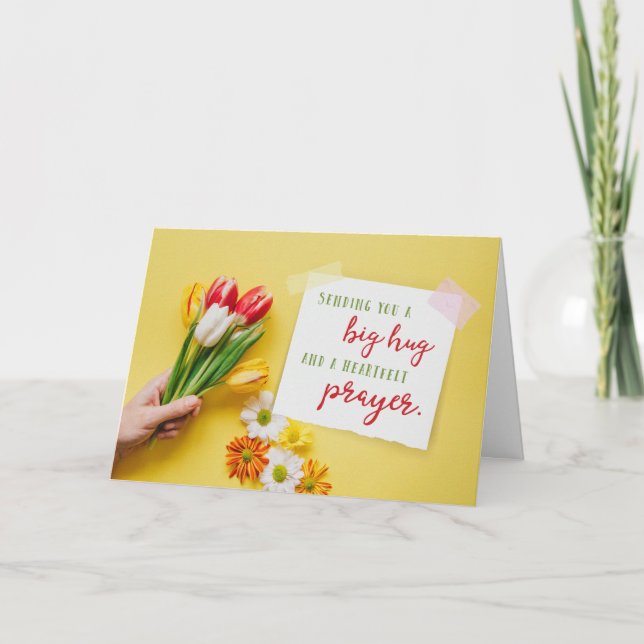 Cartão De Agradecimento Sending you a Big Hug and a Prayer (Frente)