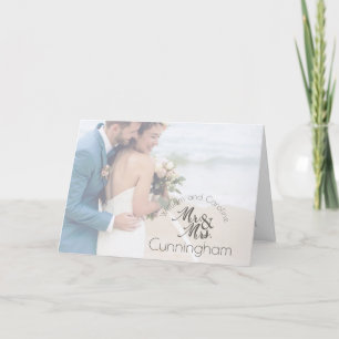 Cartão De Agradecimento Senhor e Senhora Obrigado pelo Casamento