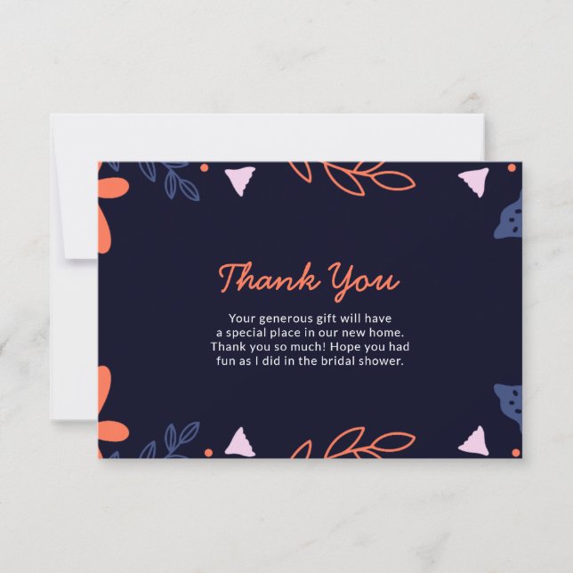 Cartão De Agradecimento Senhorita para a Sra. Chá de panela (Frente)