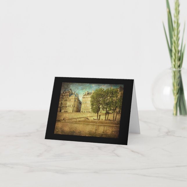 Cartão De Agradecimento Sentado ao longo do Sena com Kristin (Frente)