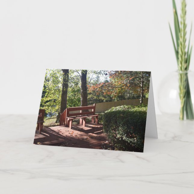 Cartão De Agradecimento Sente-se neste banco comigo (Frente)