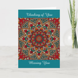 Cartão De Agradecimento Sentido Sua Falta, Obrigado, Mandala Card