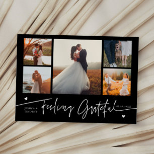 Cartão De Agradecimento Sentindo-se Grato Preto Casamento Multi Foto