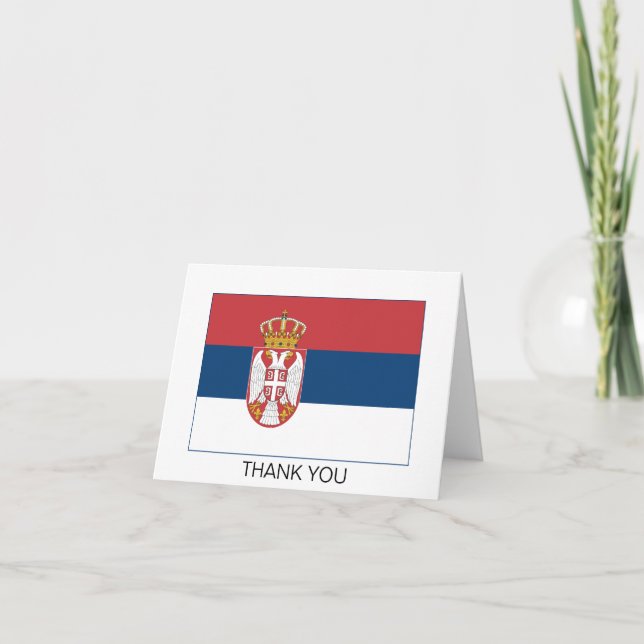 Cartão De Agradecimento Serbia Flag (Frente)