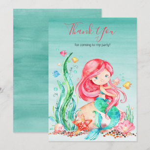 Cartão De Agradecimento Sereia De Cólvora Abaixo Do Aniversário Do Mar T