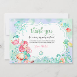 Cartão de Agradecimento Sereia Debaixo do Mar
