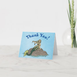 Cartão De Agradecimento Sereia em Rocks