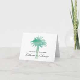 Cartão De Agradecimento Serene Palm Tree Watercolor | Thank You