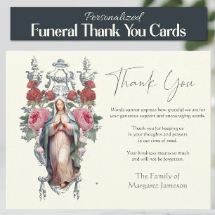 Cartão De Agradecimento Serviço Memorial Funeral Católico Religioso Maria