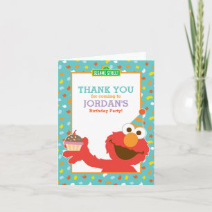Cartão De Agradecimento Sesame Street Elmo - Confetes Obrigado
