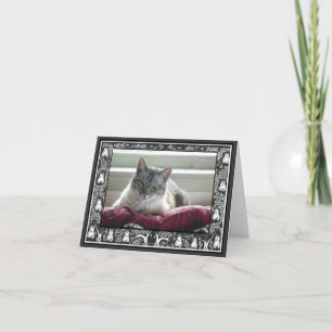 Cartão De Agradecimento Seu casamento fotográfico Obrigado Arte Negra e Br