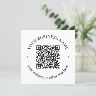 Cartão De Agradecimento Seu código QR carregado mais texto circular editáv