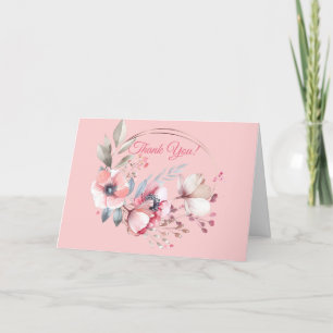Cartão De Agradecimento Seu Logotipo, Código QR, Nome Comercial, Floral Ci