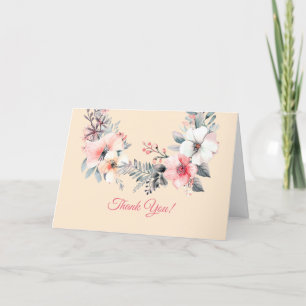 Cartão De Agradecimento Seu Logotipo, Código QR, Nome Comercial, Floral Ci