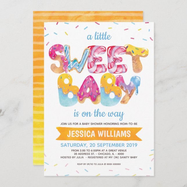 Cartão De Agradecimento Sexo Chá de fraldas de aspersão neutra do Candylan (Frente/Verso)