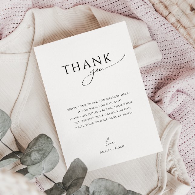 Cartão De Agradecimento Sexo Whimsical Chá de fraldas Vertical Plano Neutr (Criador carregado)