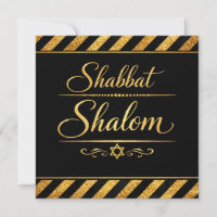 Shabbat Shalom Judaica Judaísmo Ouro Luxo Preto