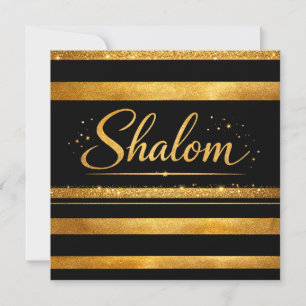 Cartão De Agradecimento Shalom Judaica Judaísmo Ouro Preto Luxo Arte Moder