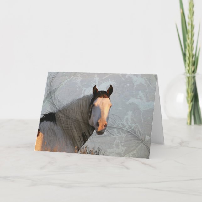 Cartão De Agradecimento Shaman Petroglicphs & Feather WildCards (Frente)