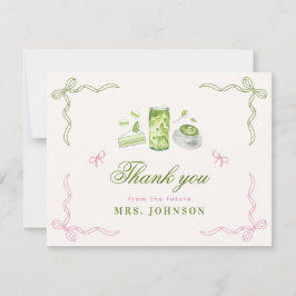 Cartão De Agradecimento She Found Her Perfect Matcha Bow Bridal Shower