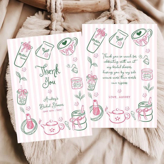 Cartão De Agradecimento She Found Her Perfect Matcha Green  Bridal Shower (Criador carregado)