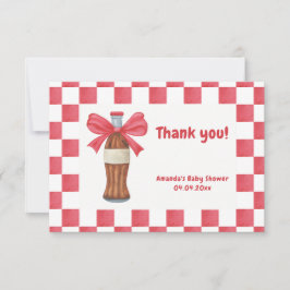 Cartão De Agradecimento She is Ready to Pop Soda Bottle Baby Shower