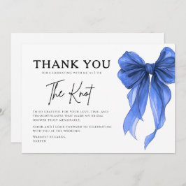 Cartão De Agradecimento She’s Tying The Knot Blue Bow Bridal Shower