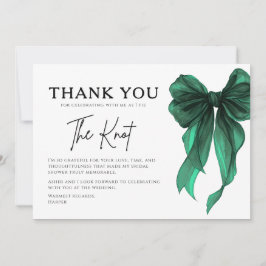 Cartão De Agradecimento She’s Tying The Knot Green Bow Bridal Shower