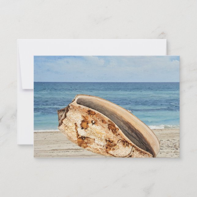 Cartão De Agradecimento Shell Sea Beach Ocean Milestone Birthday Flat Card (Frente)